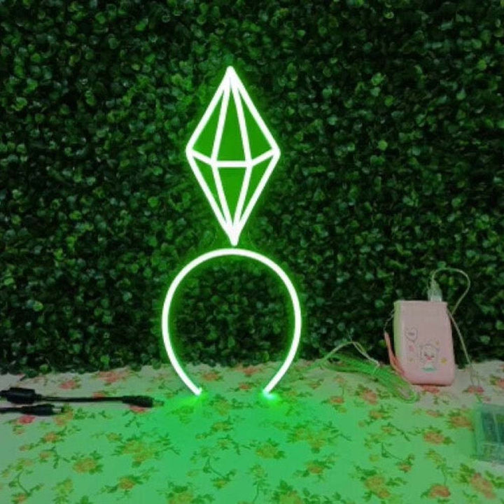 Emerald Diamond Headband - LED Neon Sign