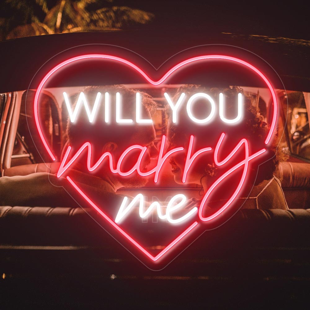 Will You Marry Me Inside A Heart - LED Neon Sign