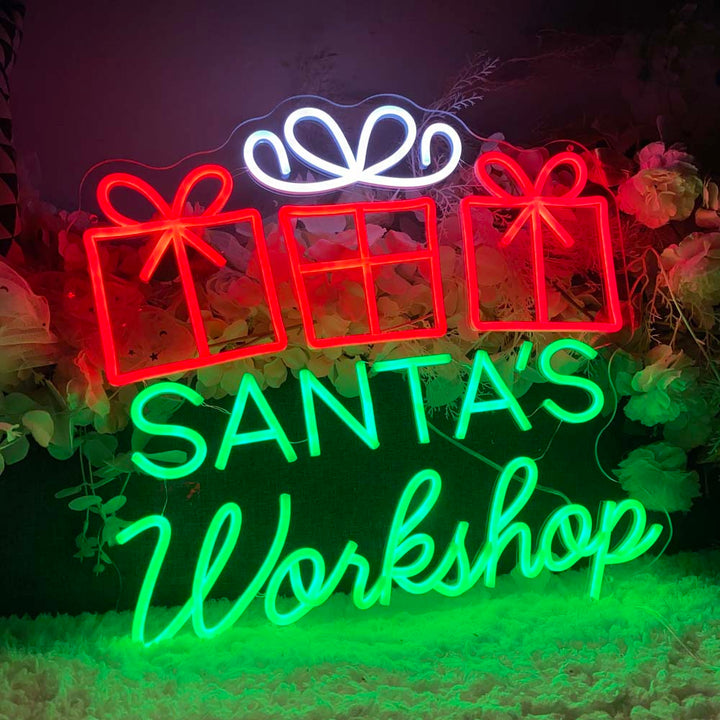 Merry Christmas Santa's Workshop - LED Neon Sign
