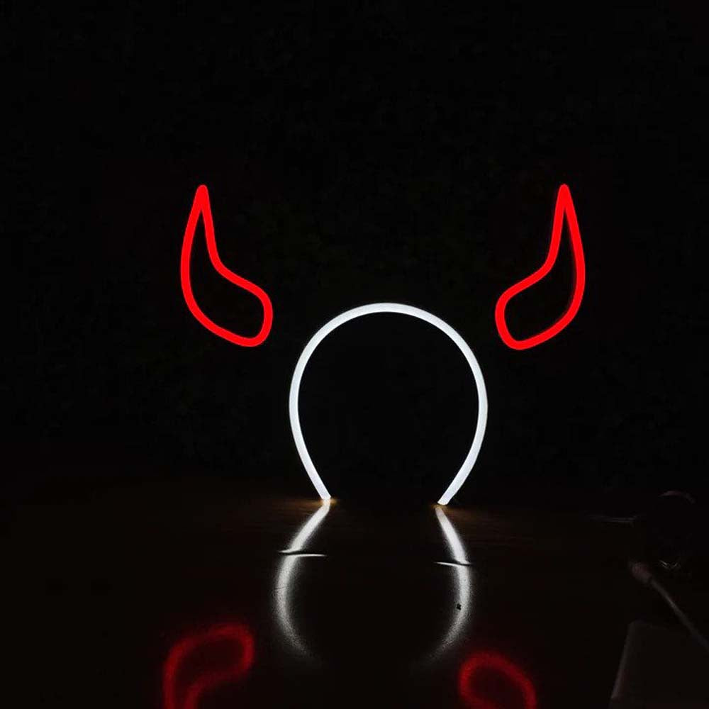 Naughty Horns Headband - LED Neon Sign