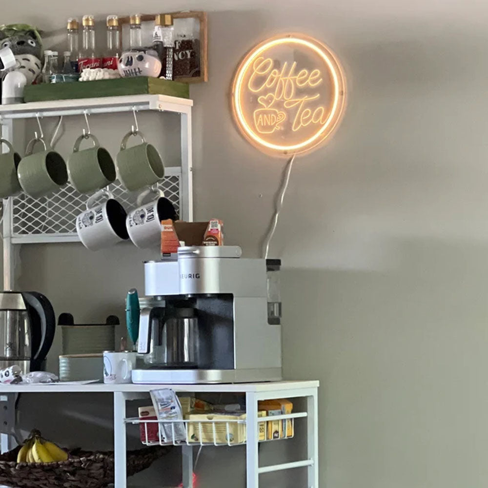 3D Engraved Coffee And Tea - LED Neon Sign