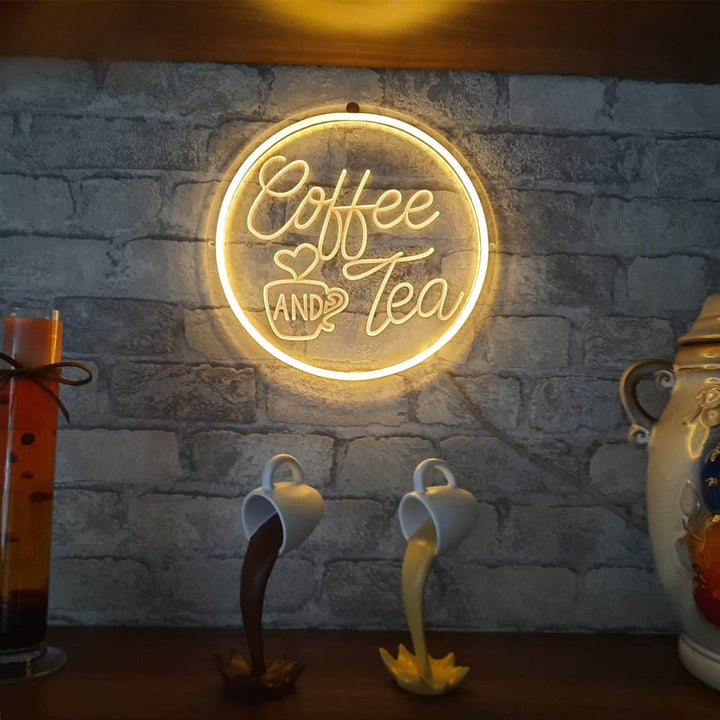 3D Engraved Coffee And Tea - LED Neon Sign