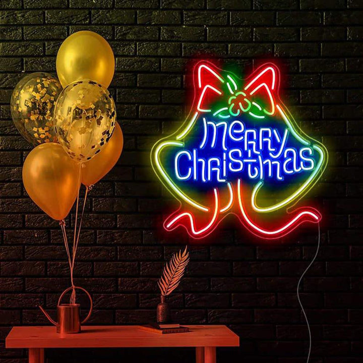 Merry Christmas Bell - LED Neon Sign