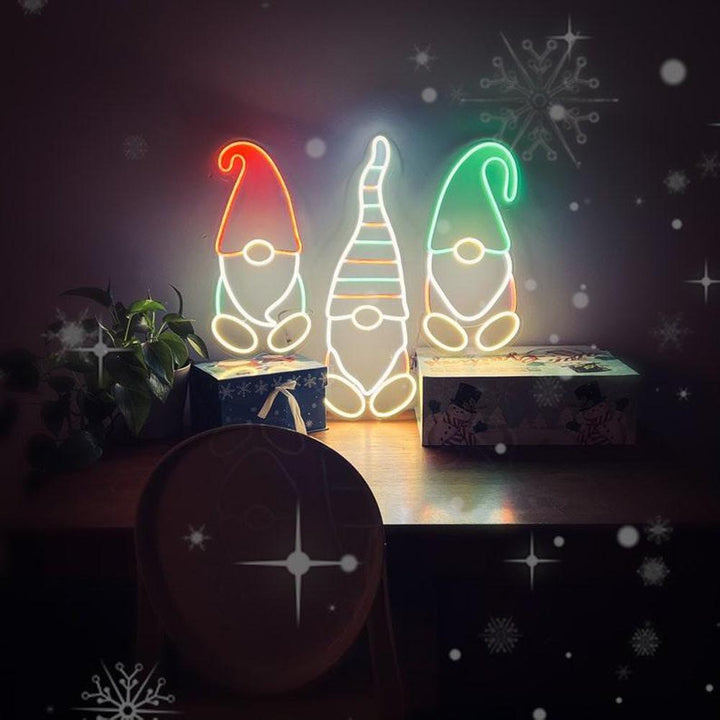 Merry Christmas Gnomes - LED Neon Sign