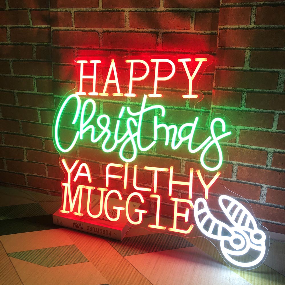 Merry Christmas Ya Filthy Muggle - LED Neon Sign