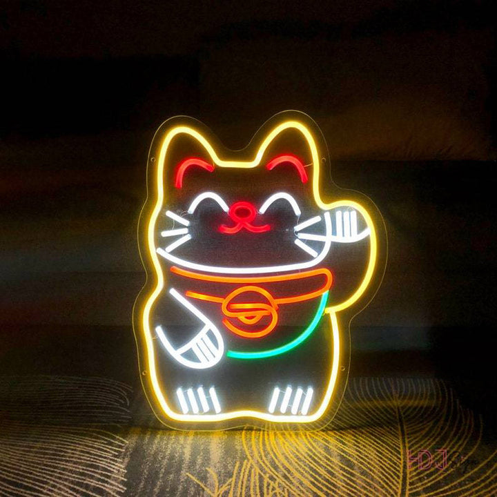 Chinese Lucky Kitty - LED Neon Sign