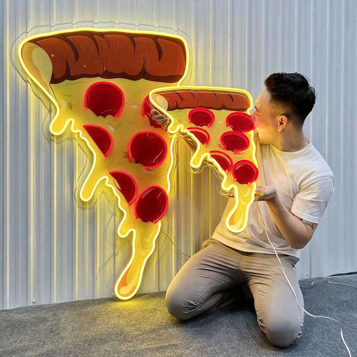UV Printed Pizza Slice - LED Neon Sign