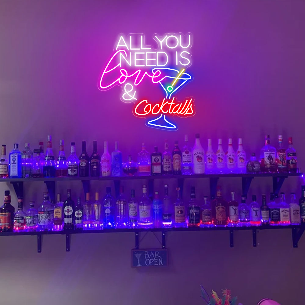 All You Need Is Love And Cocktail - Led Neon Sign