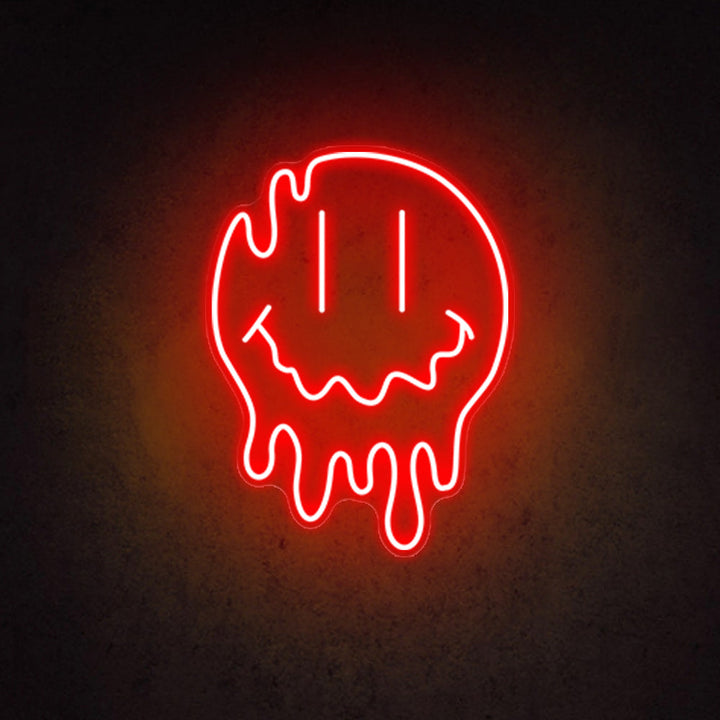 Melting Smiley Face - LED Neon Sign