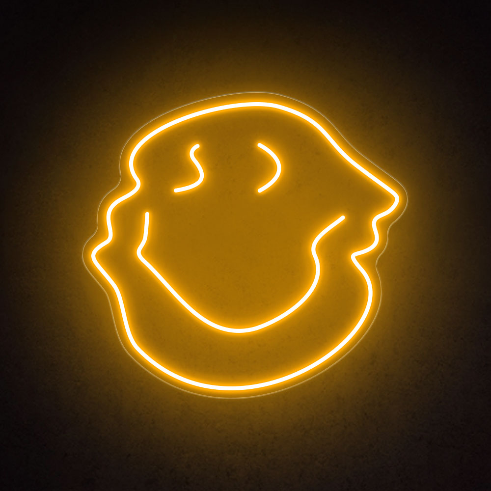 Melting Smiley Face - LED Neon Sign