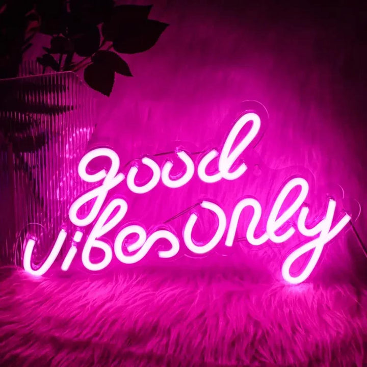 Small Good Vibes Only USB - LED Neon Sign