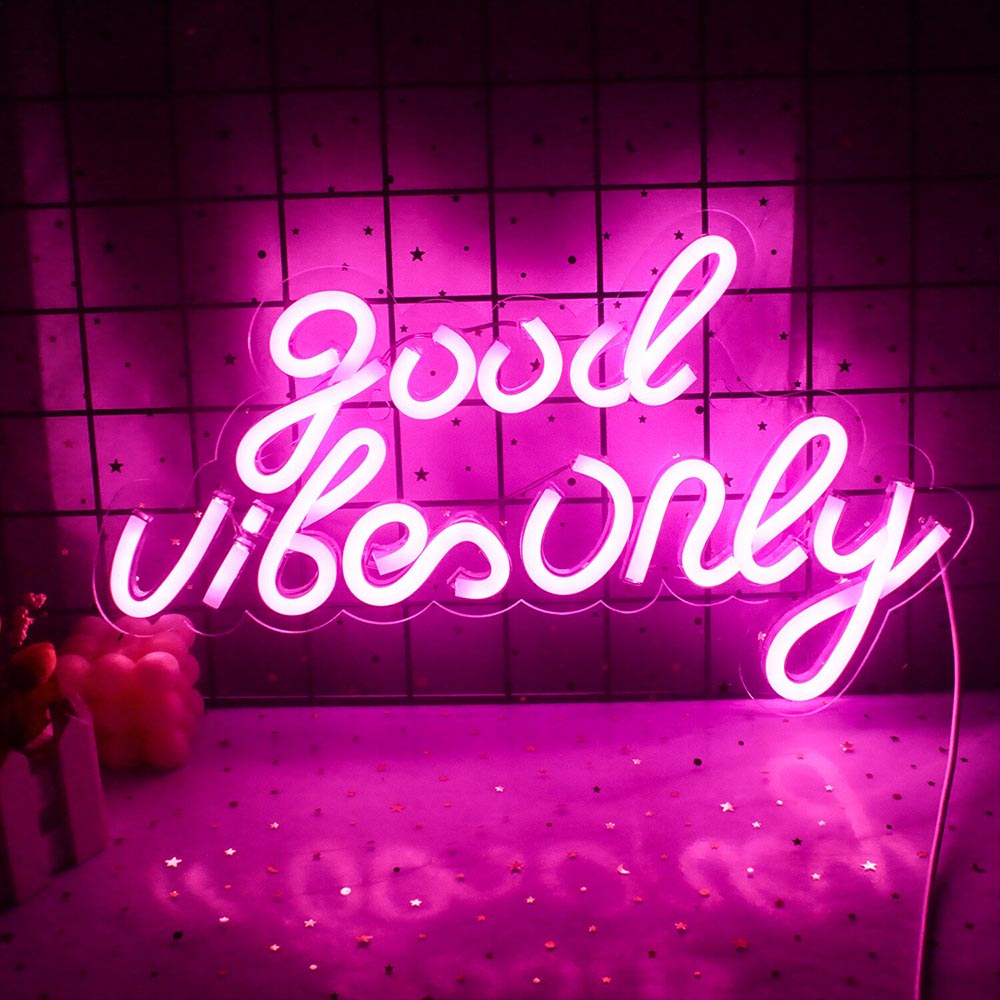 Small Good Vibes Only USB - LED Neon Sign