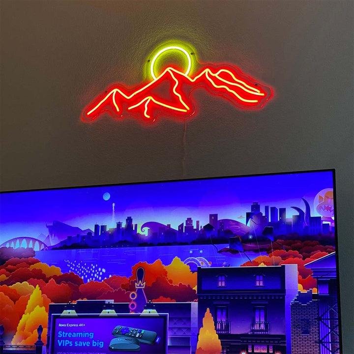 Mountain with Sunset - LED Neon Sign