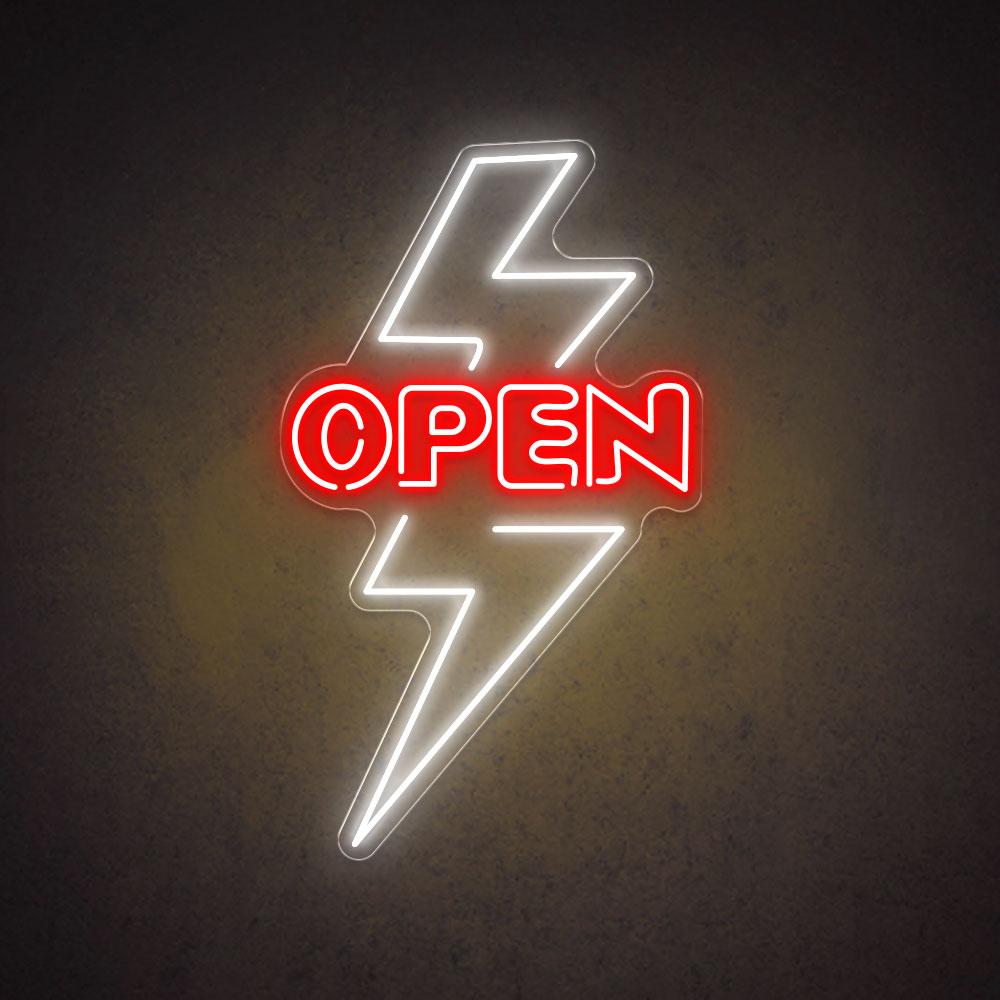 Lightning Open - LED Neon Sign
