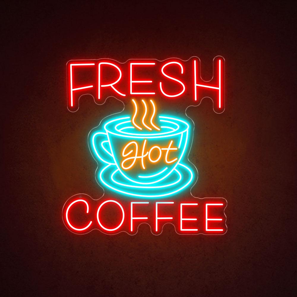Fresh Hot Coffee - LED Neon Sign