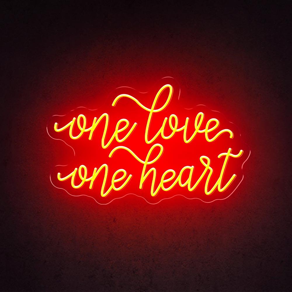 One Love One Heart - LED Neon Sign