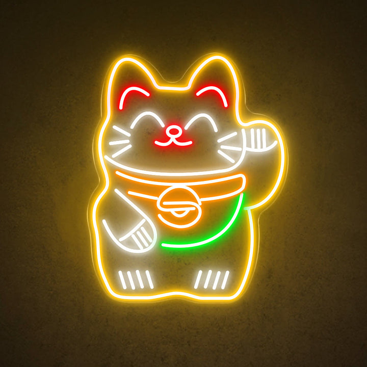 Chinese Lucky Kitty - LED Neon Sign