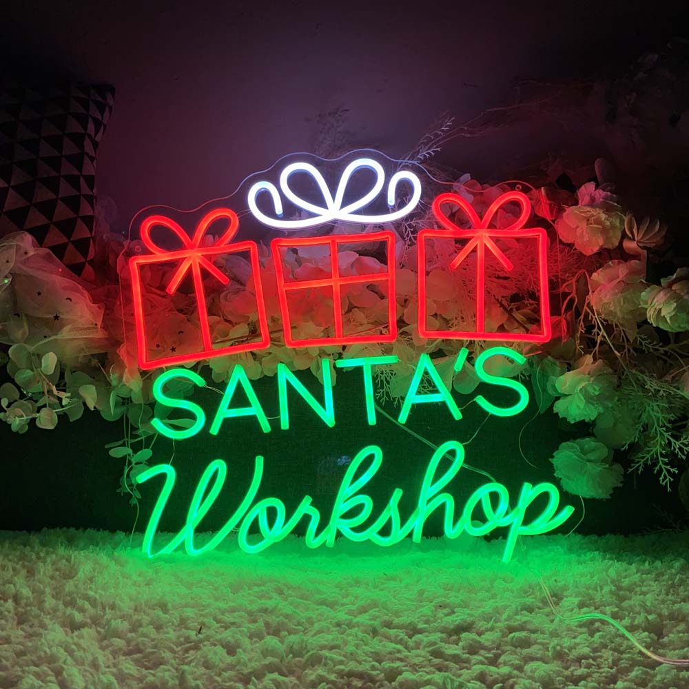 Merry Christmas Santa's Workshop | Holiday LED Neon Sign | Neonoen