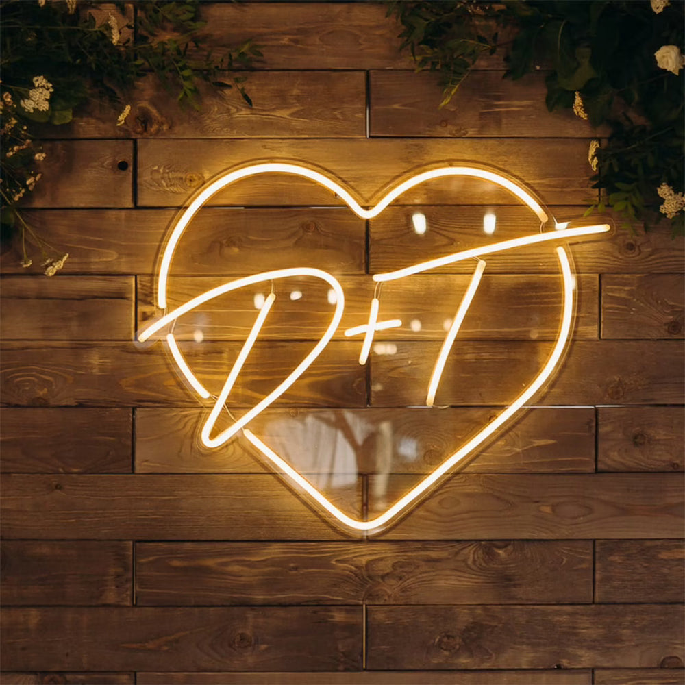 Custom Initials Heart - LED Neon Sign