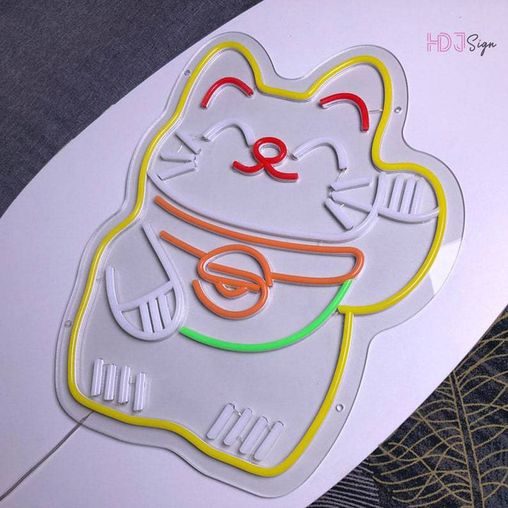 Chinese Lucky Kitty - LED Neon Sign