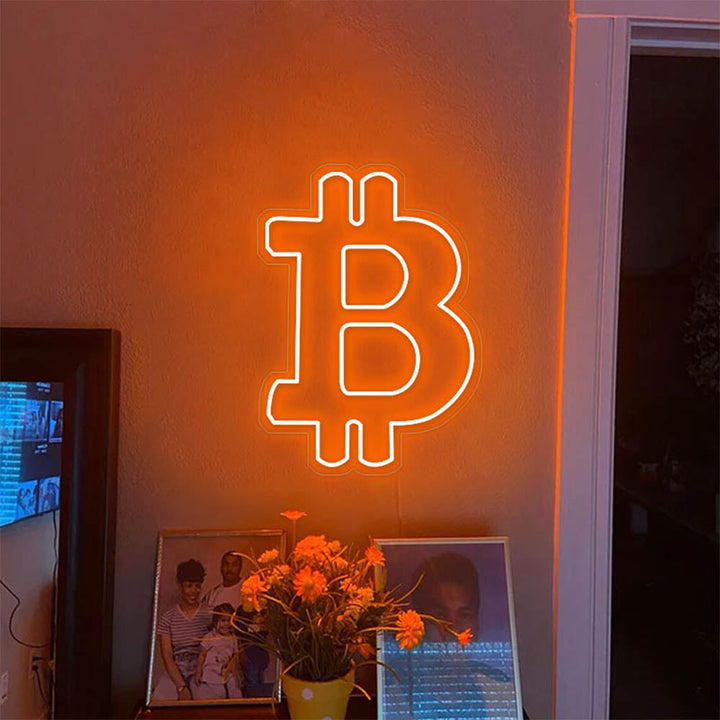 Bitcoin - Letrero de neón LED