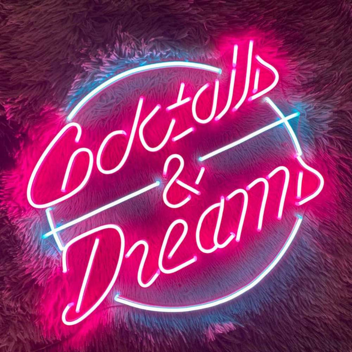 Cocktails &amp; Träume – LED-Neonschild