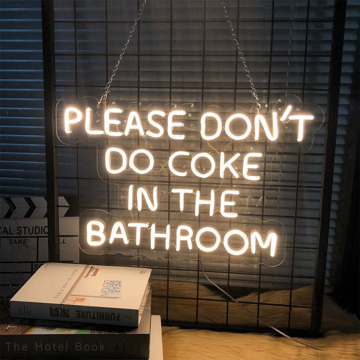Por favor, no consumas Coca-Cola en el baño - Letrero de neón LED