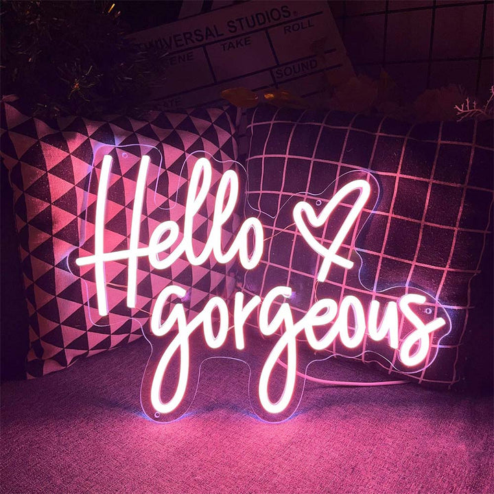 Hello Gorgeous - Letrero de neón LED