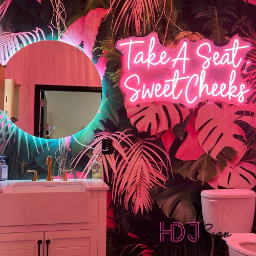 Insegna Al Neon Personalizzata 'Take A Seat Sweet Cheeks' Con Luci LED Regolabili, Decorazione Da Parete Per Camera Da Letto, Feste Di Compleanno E Matrimoni, Fatta A Mano - 2