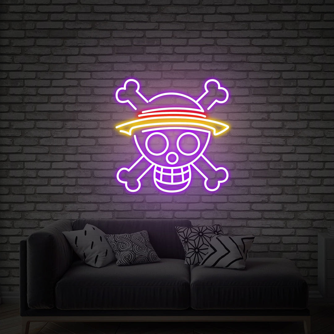 Skull Pirate - Anime Neon Sign