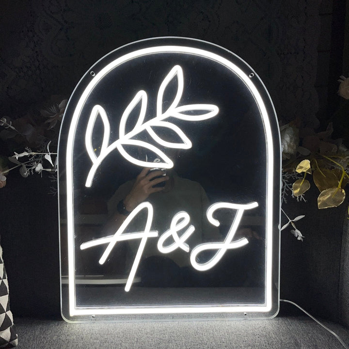 Custom Initials Mirror Neon Sign