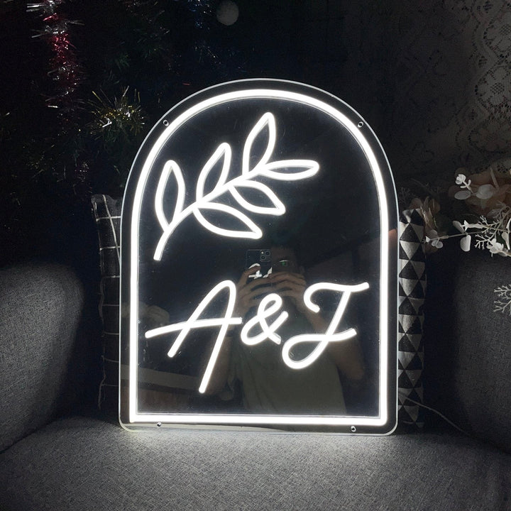 Custom Initials Mirror Neon Sign