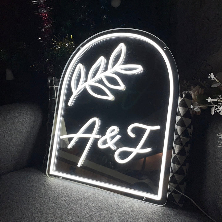 Custom Initials Mirror Neon Sign