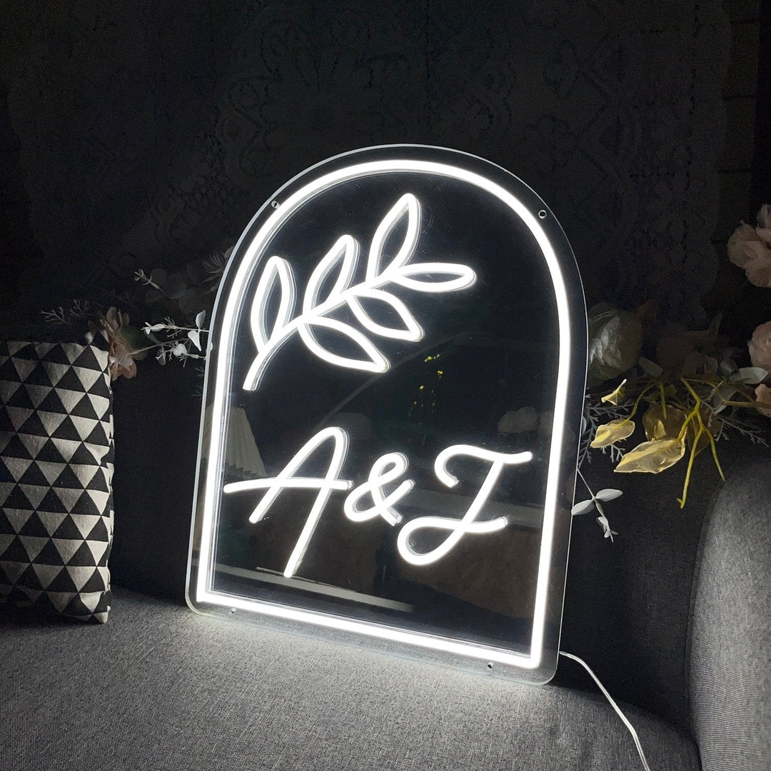 Custom Initials Mirror Neon Sign