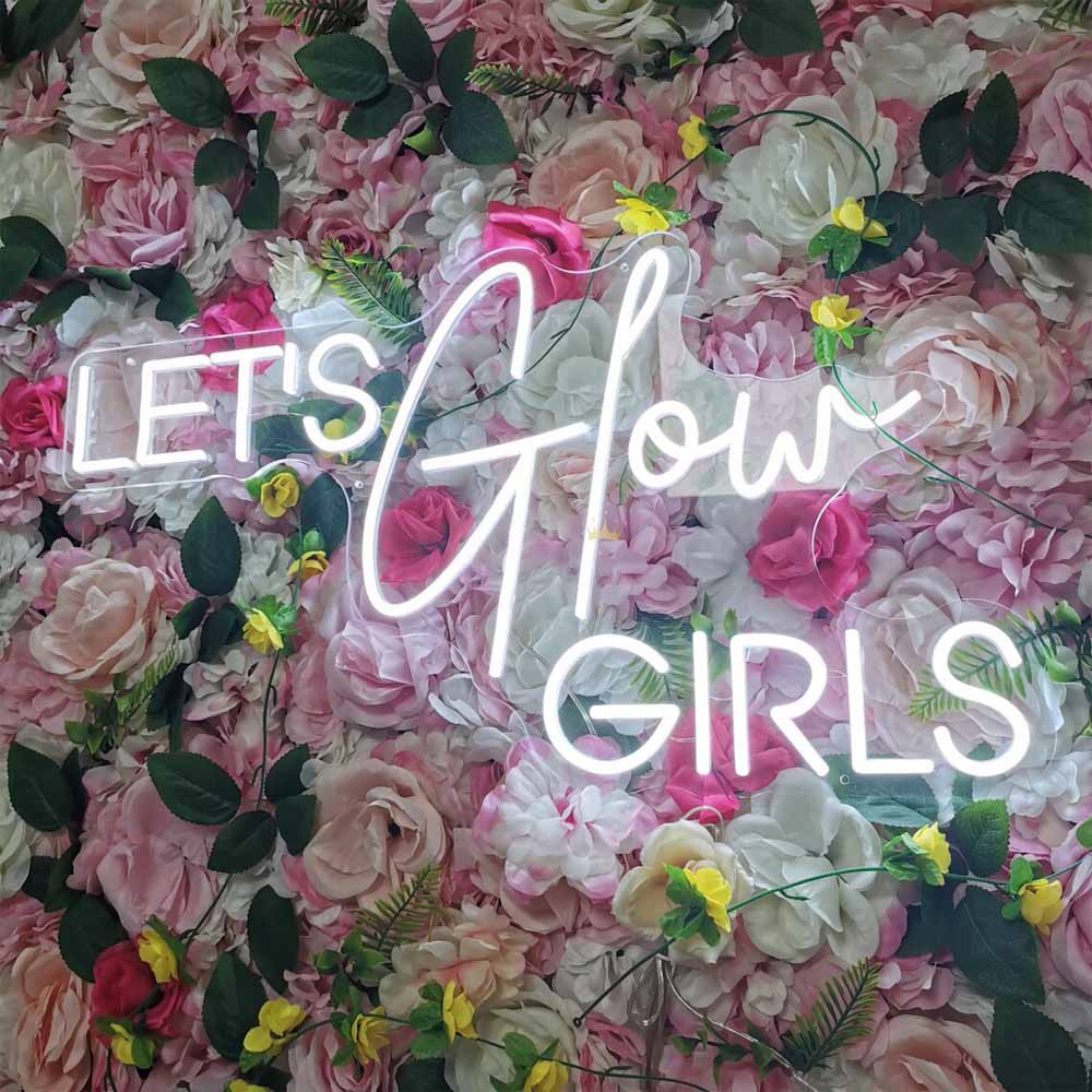 Let's Glow Girls - Letrero de neón LED