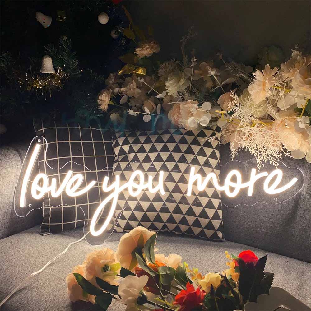 Love You More - Letrero de neón LED 