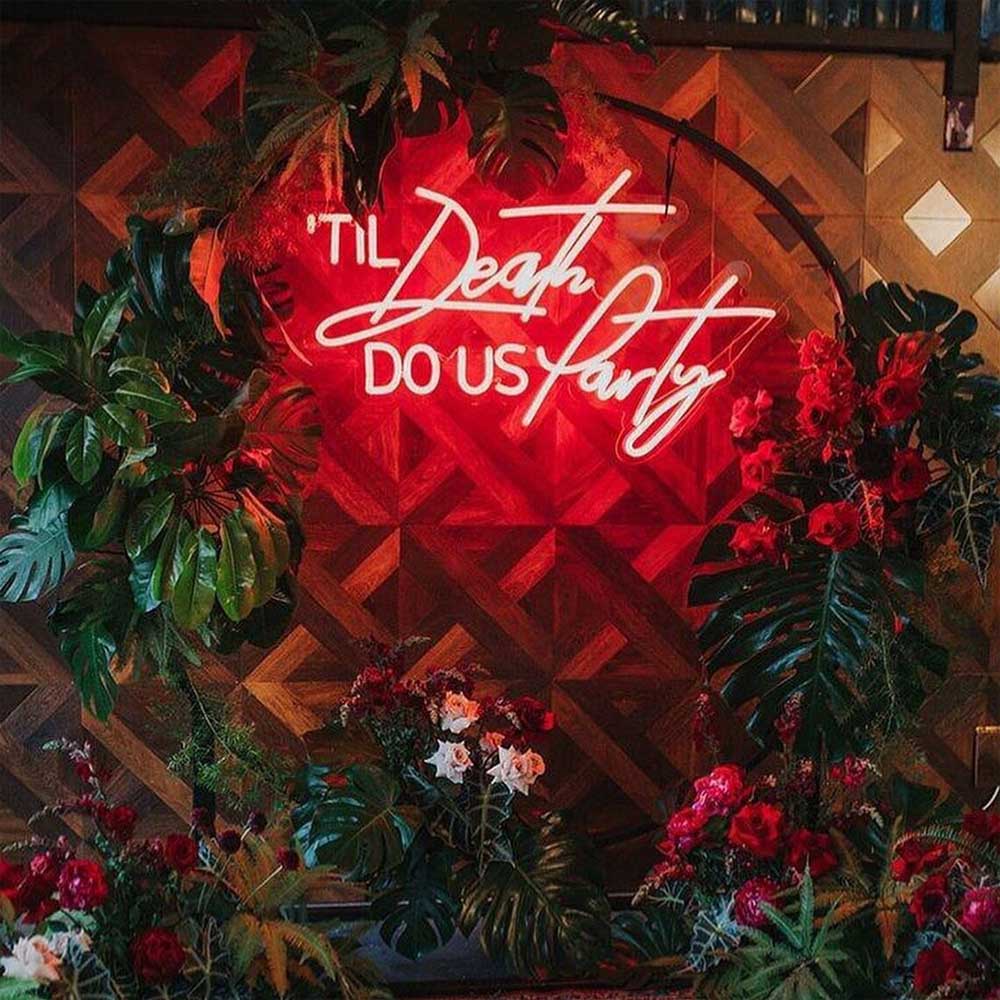 Til Death Do Us Party Hochzeit LED-Neonschild