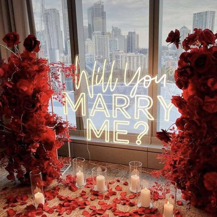 Willst du mich heiraten? - LED-Neonschild